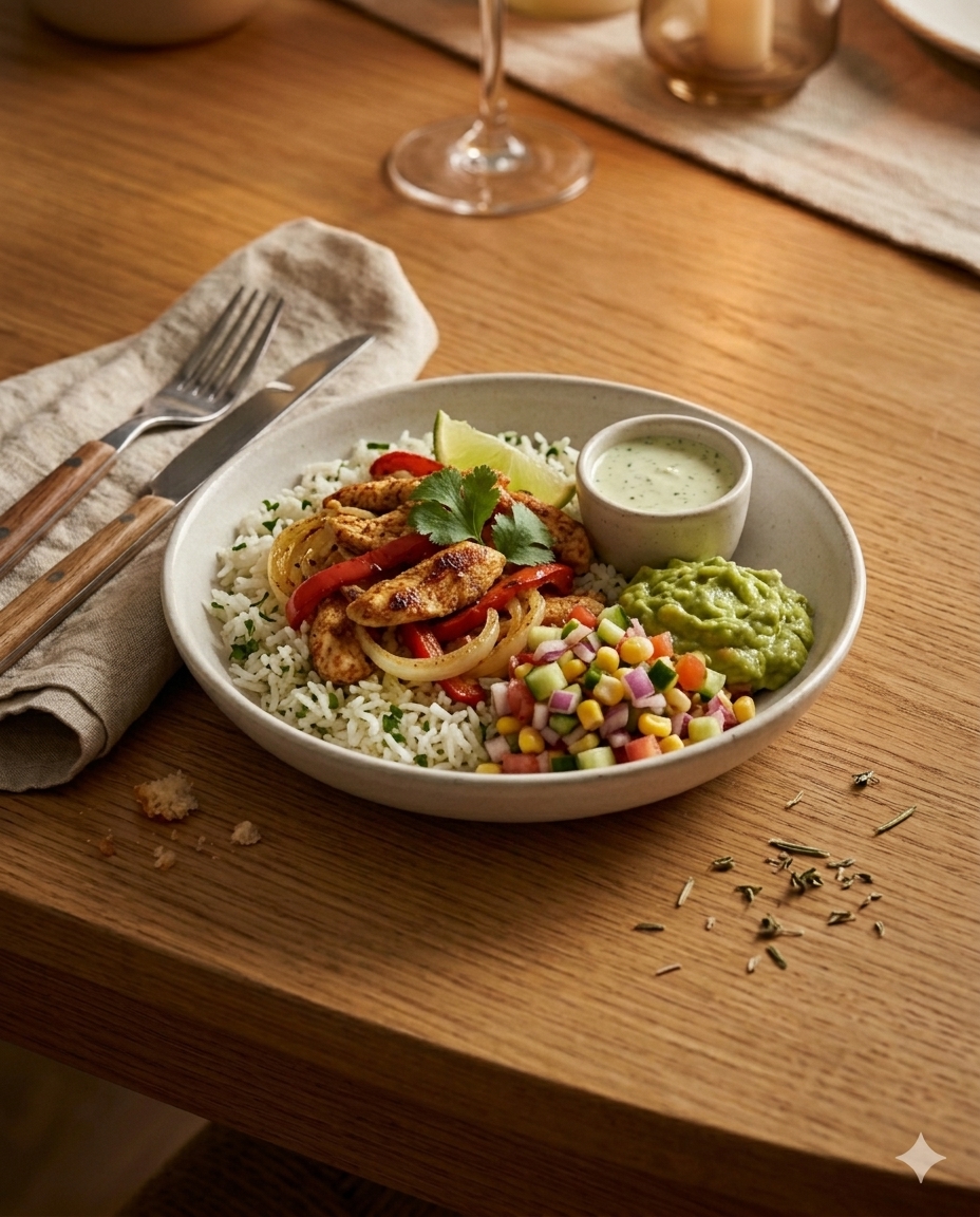 Chicken Fajita Rice Bowl