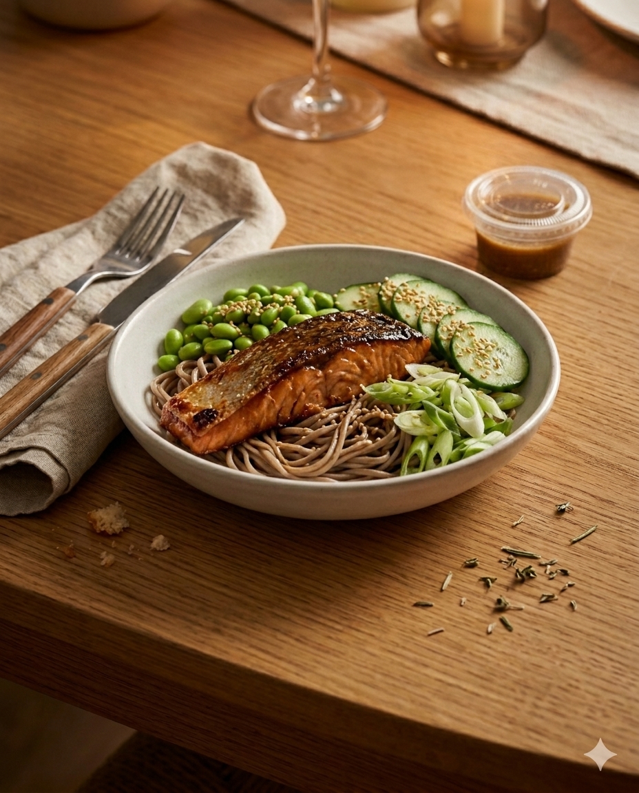 Miso-Glazed Salmon Noodles